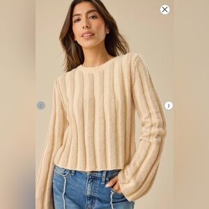 Altar'd State Cream Ribbed Sweater